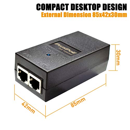 PoE Injector, 48V Power Over Adapter, 10/100Mbps IEEE802.3af