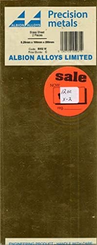 Albion Alloys Brass Sheet 2 Pieces 0.25mm x 100mm x 250mm Metals #SM2 M