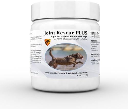 Joint Rescue PLUS - Glucosamine, Chondroitin, & MSM for Dogs - Superior Joint Powder Formula w/NO EXTRA FILLERS - by Pet Health Remedies