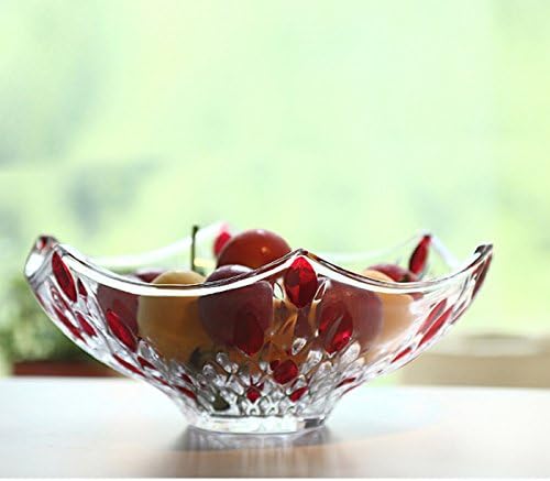 The Golden Apple Society High Class Italian Cut Clear Glass Serving Plate/salad/food Bowl,Limited Edition Serveware