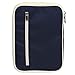 Carry-all Passport Document Travel Wallet and Bonus Free Travel Bag (Dark Blue)