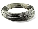 Muzata Stainless Aircraft Steel Wire Rope Cable for Railing,Decking, DIY Balustrade, 1/8Inch,7x7,165Feet WR01,Series WP1