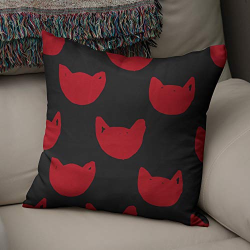Le Jardin du Lin Kissen Zierkissenbezug Kissenbezug, Rot schwarz Dekoration, Für Zuhause Autos Büro Sofa Wohnzimmer Couch Schlafzimmer Dekor, 50x50 Cm - Entworfen und hergestellt in der Türkei