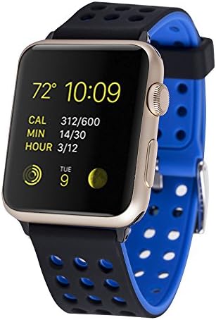 Huishang Apple Smartwatch / Watch Sport Wristband, Accessories Watch Band, Classic Strap Bands for 42mm Apple Watch Series 1 Series 2 (42mm Black/Blue)