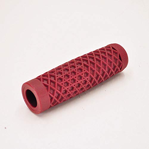 Vans"Waffle" Pattern Rubber Motorcycle Grips - OXBLOOD RED - Sold as a pair for 1" bars - Made In The USA ... - Thumbnail 5