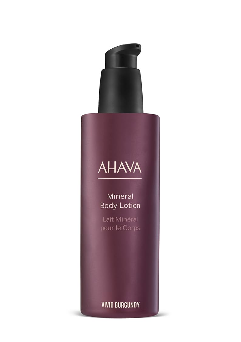 AHAVA Vivid Burgundy Mineral Body Lotion 250ml - Provides Hydration, Resulting in Refined and Comforted Skin Exclusive Blend of Dead Sea Minerals