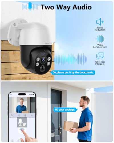 (2026 Updated) 4K PoE PTZ Security Camera System, 4 Outdoor PTZ Cameras, 8CH NVR with 10.2" IPS Display, 130° Wide Angle, AI Human Detection, PIR Motion, 2-Way Audio, IP66, Free App, 1TB HDD