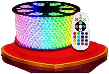 LED Strip Lights kit,KALUNBS 15m Waterproof RGB Strip Light with Remote Control and Power Adapter IP65 220V LED String Light Mood for Party,Kitchen Lighting,Home Decorations[Energy Class A++]