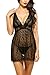 Avidlove Women Sexy Lace Babydoll Lingerie V Neck Chemise Sleepwear Dress Black L