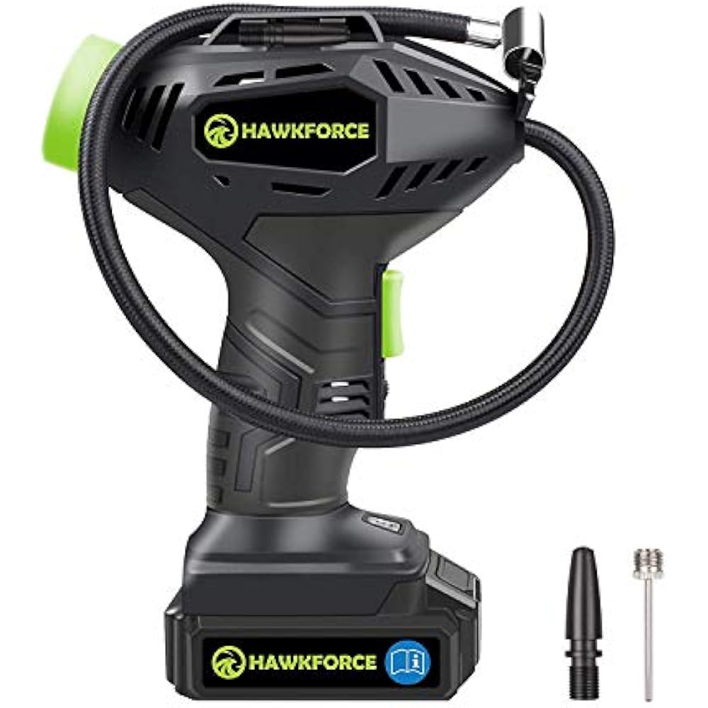 Tire Inflator, Hawkforce Cordless Portable Air Compressor Automatic Car