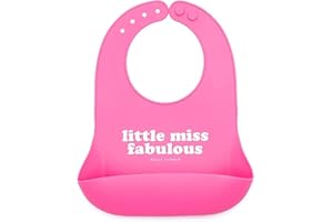 Baby Bib for Eating by Bella Tunno, Waterproof Silicone Bib with Large Food Catcher, Adjustable Fit for Babies 4-12 months & Toddlers 1-3 Years, Boys & Girls, Little Miss Fabulous