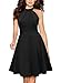BOKALY Women's Vintage Pleated Party A-Line Dress Elegant Casual Work Dresses (M, BK501-Black 01)