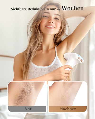 Haarlosy IPL Geräte Haarentfernung Laser - Schmerzfreie Haarentfernungsgerät mit 3 Erweiterte Funktionen HR/SC/RA, 9 Stufen, 999,900 Blitzen zu Hause für Frauen, Männer, Achseln, Bikini, Beine, Körper