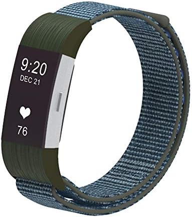 CosyZanx Compatible with Fitbit Charge 2 Bands Woven Soft Nylon Sport Wristbands for Men Women Lightweight Replacement Straps Accessories Bands for Fitbit Charge 2 Fitness Tracker