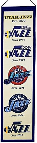NBA Basketball Utah Jazz - 8"x32" Heavy Wool with Embroidery Sport Team Logo Unframed Heritage Banner #3029