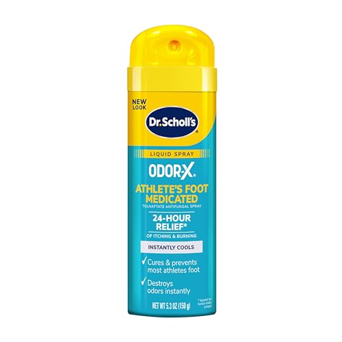 Dr. Scholl's INSTANT COOL ATHLETE'S FOOT TREATMENT SPRAY 5.3oz, Clinically Proven 24Hour Daily