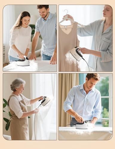 Sundu Travel Iron, Steamer Steamer, 2-in-1 Steam Iron Travel, 5 Ironing Modes for Various Fabrics, Steam Performance up to 30 g/min, Lockable Base, Intelligent Temperature Control Iron