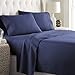 HC COLLECTION Bed Sheets Full Size Set, Hotel Luxury Platinum 1800 Series Brushed Microfiber Sheet w/Pillow Cases, Ultra Soft Lightweight 4 Pcs Bedding for Hot Sleepers Men Women Teens, Navy