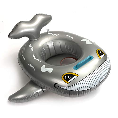 Jeteven Baby Pool Float - Grey Shark Inflatable Swimming Pool Floaties Boat for Infants Toddlers