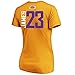 Majestic LeBron James Los Angeles Lakers #23 Women's Vertical Player T-Shirt Gold