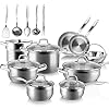 Duxtop-SSIB-Stainless-Steel-Induction-Cookware-Set-Impact-Bonded-Technology-19-Pieces Duxtop SSIB Stainless Steel Induction Cookware Set, Impact-Bonded Technology (19 Pieces)