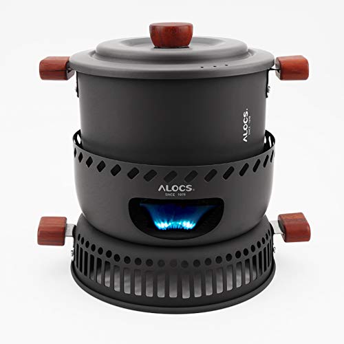 Alocs Camping Cookware Set, Portable Camping Stove with 2L Pot and