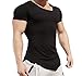 Coofandy Mens Bodybuilding Muscle Training Short Sleeve gym Workout Fitness T shirt, Medium, Black