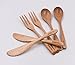 BOBZYXL Wooden Flatware Set 12-Piece Natural Wood Serving Tableware Fork, Spoon and Knife, Service for 4