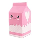 Drfoytg Squeeze Cute Squishy Yogurt Bottle Decompression Milk Stress Reliever Slow Rising Pink (Multicolor)