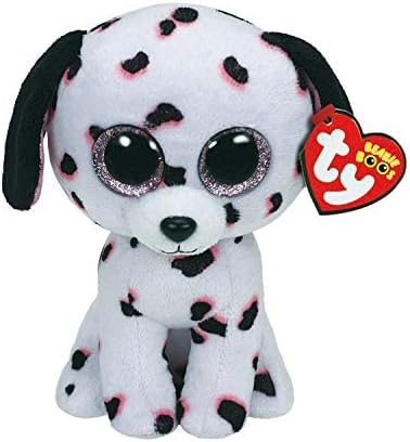 Claire's Girl's TY Beanie Boos Small Georgia the Puppy Soft Toy in White/Black
