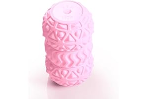 VIBIT 𝗩𝗶𝗯𝗶𝘁 - Vibrating Massager for Plantar Fasciitis, Pain Relief and Sciatica, Foot and Body Portable Massage Roller, Deep Tissue Pain Relief from Feet to Neck, Electric, 3 Vibration Levels (Pink)