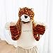 PULAMA Varied Animal Tiger Costume Gloves Scarf 3 in 1 Set Tiger Hat Cap Animal Hood Hat Costume Tiger Toy Hood with Tiger Scarf for Girls and Boys Alike