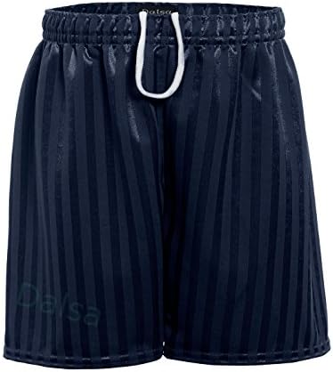 Dalsa Boys Girls Childrens Shadow Stripe Football Shorts School PE Games Gym Shorts 2-16 years