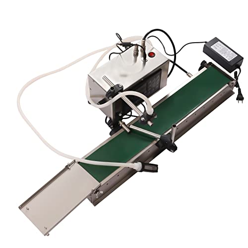 Single Head Liquid Filling Machine, 3.5L/min Flow Rate 65W Digital Control Filler with Convey Belt Electric Eye Collecting Tray For Perfume Oil Water Juice 10ml-3000ml 5-30 Cans per Minute