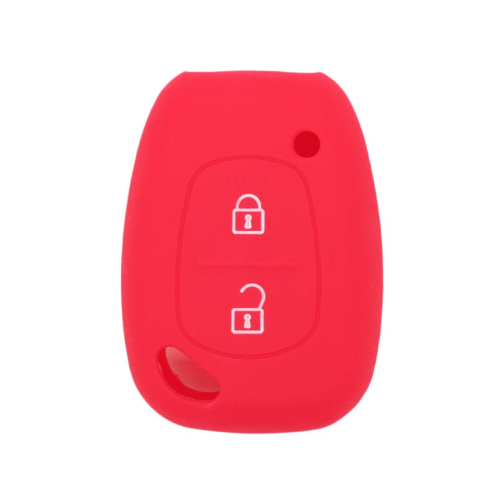 BROVACS Silicone Cover Protector Case Holder Skin Jacket Compatible with RENAULT NISSAN VAUXHALL OPEL 2 Button Remote Key Fob CV9351 Red