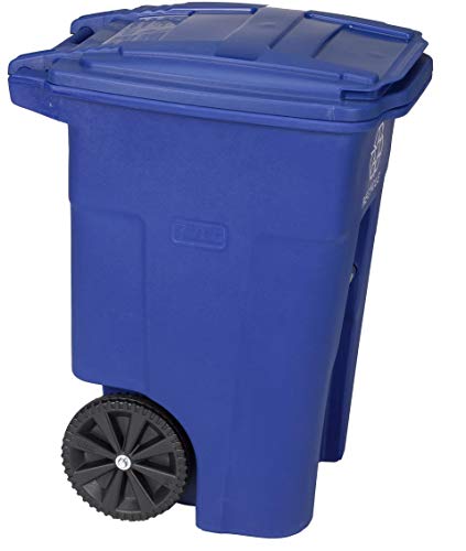 Toter 48 Gallon Blue Recycling Container with Wheels and Lid - Thumbnail 5