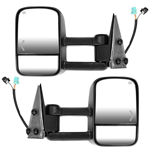 Towing Mirrors for Chevy/Chevrolet Silverado, AAIWA Side Mirror for GMC Sierra, Power Heated Tow Mirrors with Arrow Signal Light for 2003-2007 Chevrolet GMC Sierra Silverado, 2 PCS