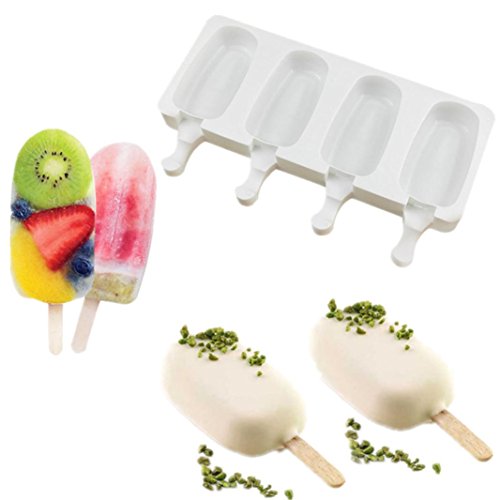 Lovewe Silicone Ice Cream Mold Ice Lolly Molds Ice Cube With Sticks Tray Ice Froze - Thumbnail 4