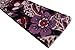 Soft Headband Sophisticated Purple and Cream Garden Over Black Cloth Headwrap