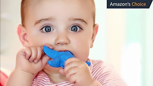 WowieStar - USA FDA Compliant Medical Grade Silicone Baby Teether, Teething toy - Caribbean Blue, Reduce Tooth Ache, Massage Sore Gums, Perfect Baby Gift, Baby Shower Gift, Made in USA, fun bath toy
