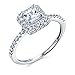 14k White Gold SOLID Wedding Engagement Ring and Wedding Band 2 Piece Set - Size 5
