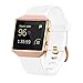 For Fitbit Blaze Bands with Frame, TENGL TPU Replacement Sport Strap with Rose Gold Frame for Fitbit Blaze Smart Fitness Watch, Large, White