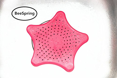 Shower Drain Hair Catcher, BeeSpring Starfish Shaped Strainer Drain Protector for Kitchen and Bathroom 2PCS randam color - Thumbnail 4