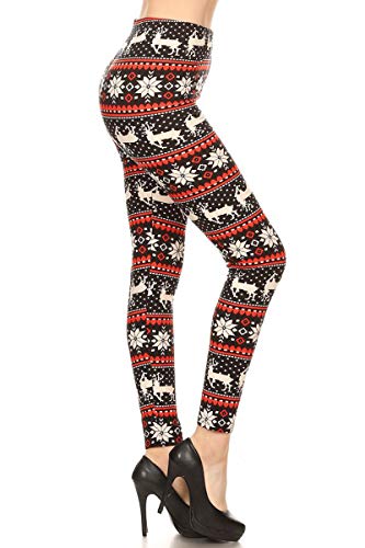 Leggings Depot Women's Ultra Buttery Soft Christmas Print Fashion Leggings (Galloping Towards Christmas, 3X5X Plus (3X-5X / Size 22W-32W))