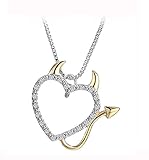Gorgeous Devil Heart Necklace - Charming Naughty Devil Heart Pendant Necklace for Women