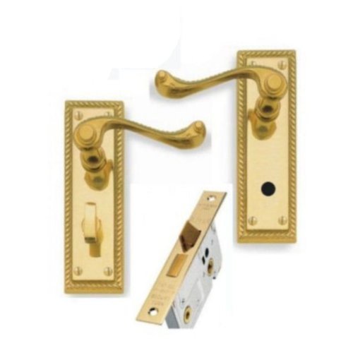 Solid Polished Brass Scroll Bathroom Door Handles Amazon.co