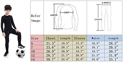 Sanke Boys Soccer Practice Long Sleeve Shirt & Pants 2PCS Compression Set