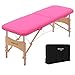 Uenjoy Massage Bed 72'' Professional Folding Massage Table 2 Fold, Basic & Portable, Pink