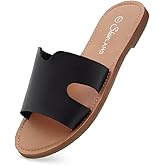 Shoe Land Women’s Flat Sandals – Comfortable Round Toe Casual Slides | Dressy Summer Mules with Cushioned Footbed | Travel, Beach & Everyday Slip-On Sandals 2025
