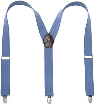 Men Braces KANGDAI Braces For Men 3 Clips Wide 1.4" Y Back Heavy Duty Men Braces Elastic Durable Suspenders Strong Metal Clips Braces